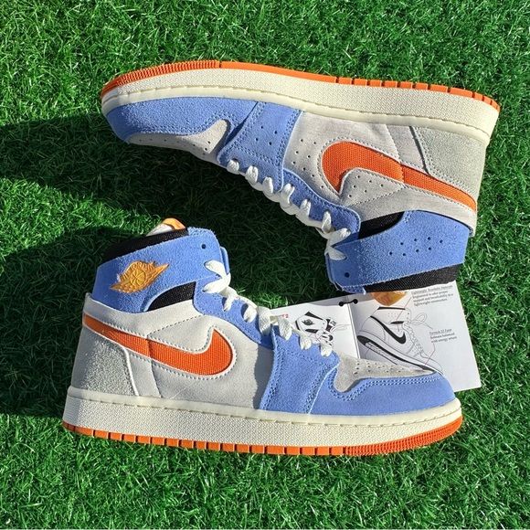 Jordan 1 High Zoom Air Comfort 2 Royal Pulse / Alpha Orange - Picture 11 of 12